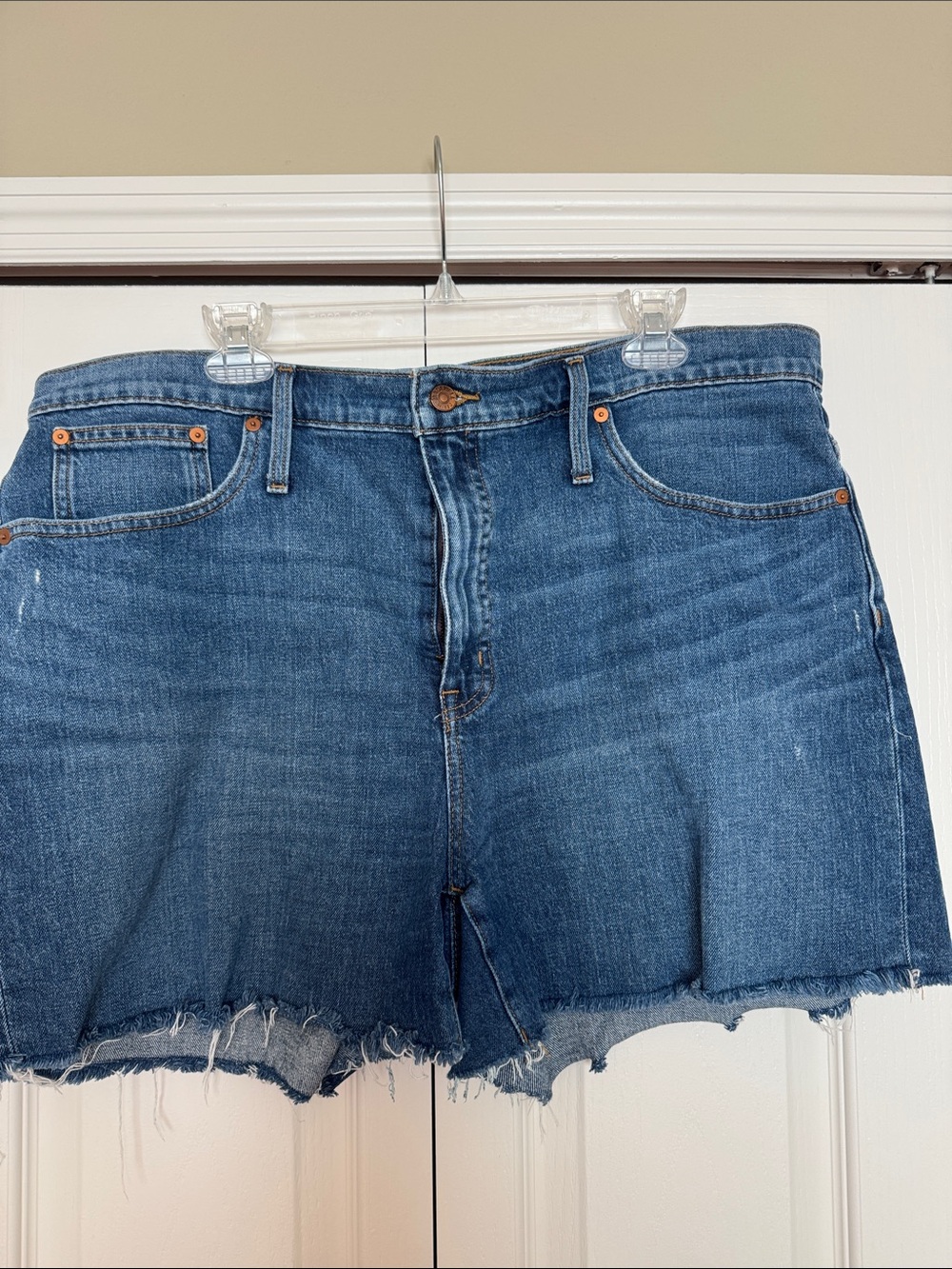 Madewell Blue Denim Raw-Hem Cutoff Shorts